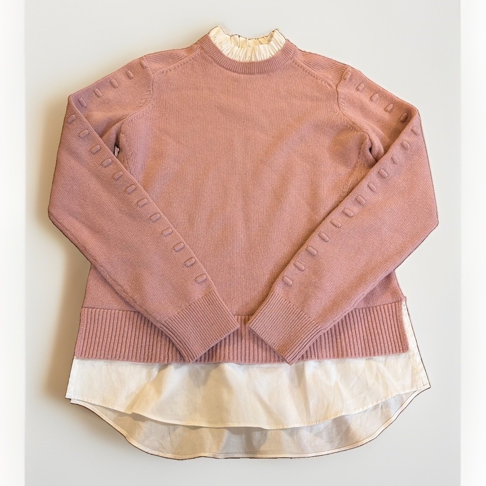 Womens Ted Baker London Lissiah Bobble Blush Pink Sweater Size 0 Sleeve Details